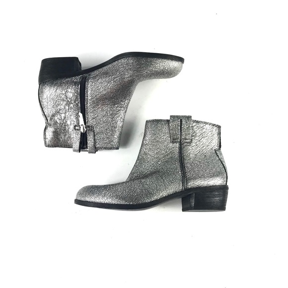 womens silver ankle boots